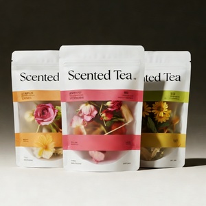 Custom Printed Design Logo Aluminum Foil Food Grade Stand up Pouch Flower Tea Plastic Packaging <b>Bags</b> with Zipper - Product Image 1