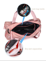 Femmes pour sac fourre-tout de gymnastique rose Logo personnalisé bagage de sport en nylon étanche pour voyage Design de mode compartiment à chaussures toile