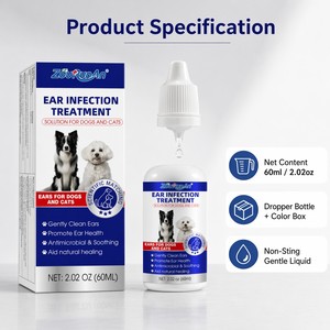 ZouRunAn Nuevo Producto Gotas para el Tratamiento de Infecciones de Oídos <span class=keywords><strong>en</strong></span> Mascotas, Limpiador de Oídos para Perros y <span class=keywords><strong>Gatos</strong></span>, Lavado Antimicrobiano, Alivia la Picazón, 60 ml, Venta al por Mayor OEM - Product Image 4
