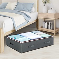 Sac de rangement pour couette en tissu carré moderne Caractéristique suspendue Accueil Literie Vêtements Organisation Pliable Sous le Lit Poignée de couverture