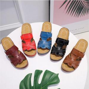 Sandales d'été pour femmes Sandales épaisses Premium Orthopedic Open Toe Slippers Vintage Anti-slip Leather Casual Female Platform Slippers - Product Image 5