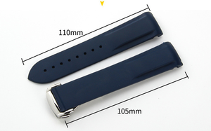 Correa de goma de silicona curvada original adecuada para O mega New S eamaster 300 S peedmaster S <span class=keywords><strong>Eiko</strong></span> H amilton - Product Image 6