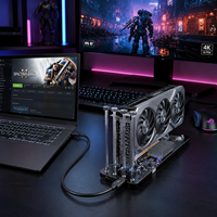 Adaptor Kartu Grafis Eksternal USB4 Thunderbolt 4 ke PCIe X16 EGPU 40Gbps untuk Laptop Gaming, Pengeditan Video, dan Rendering