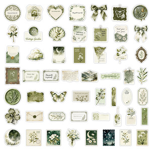 50 autocollants <span class=keywords><strong>vintage</strong></span> style ferme en papier, personnalisés, esthétique papier vieilli, nostalgiques, girly, créatifs, pour voiture, guitare, OEM - Product Image 6