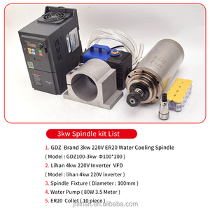 แกนหมุนระบายความร้อนด้วยน้ำ GDZ-100-3.2 ER20 24000 รอบต่อนาที 220V กำลัง 3.2 กิโลวัตต์ สำหรับเครื่องเราเตอร์ GDZ-100-3.2 ER20 24000 รอบต่อนาที 220V ระบายความร้อนด้วยน้ำ - Product Image 3