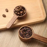 Japanese Style Black Walnut Wooden Dessert Spoon Tableware Coffee Honey Spoons Stir Coffee Scoop Sugar Spice Measure Spoon