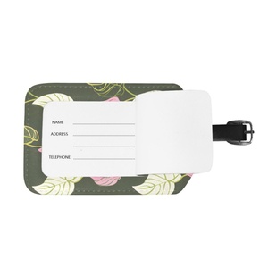 Custom ODM Luxury Fashionable PU Luggage <b>Tag</b> Custom Logo Printed Water Resistant Eco-Friendly Name ID <b>Tag</b> for Travel <b>Suitcase</b> - Product Image 4