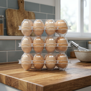 Cheap Price 10 Holes Eco-Friendly Durable Recyclable PP Plastic Clear <b>Egg</b> Carton Box Lightweight Packaging Custom Logo Local - Product Image 3