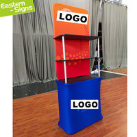 Table d'affichage en tissu de tension personnalisable et facile à assembler pour les supports de bannière de comptoir de promotion et de réception