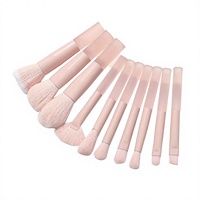 Ensemble de mini-pinceaux de maquillage - Kit professionnel de 10 pièces, fibres synthétiques, manche en plastique pour le visage, y compris des pinceaux pour la poudre et les fards à paupières