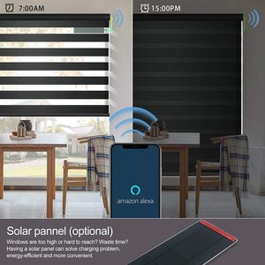 Rodillo apagón Alexa controlado batería Wifi Tuya inteligente <span class=keywords><strong>Somfy</strong></span> Solar automática cebra persianas motorizadas para Windows - Product Image 2