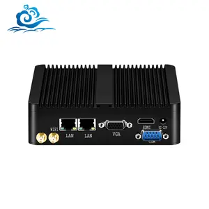 Pfsense工业迷你电脑J1900 J2900四核2LAN 4USB RS232高清VGA MSATA WIFI无风扇准骨小型电脑