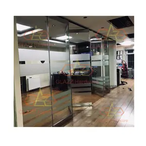 Porta de vidro série dobrável de garagem, vidro de vidro sem moldura simples porta dobrável