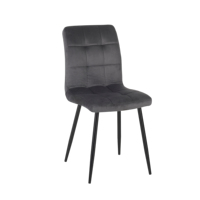 Chaise de salle à manger moderne contemporaine en velours gris Pieds en métal Meilleure vente à prix d'usine pour meubles de maison Chaise de salle à manger rembourrée
