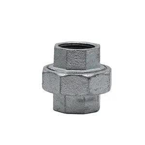 Hot Dipped Galvanized Union Gi Malleable Iron Pipe Fitting For Gas System BSP/NPT Threaded