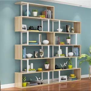 YQ永远家居书架木质中密度纤维板展示架复古橱柜书架颜色定制