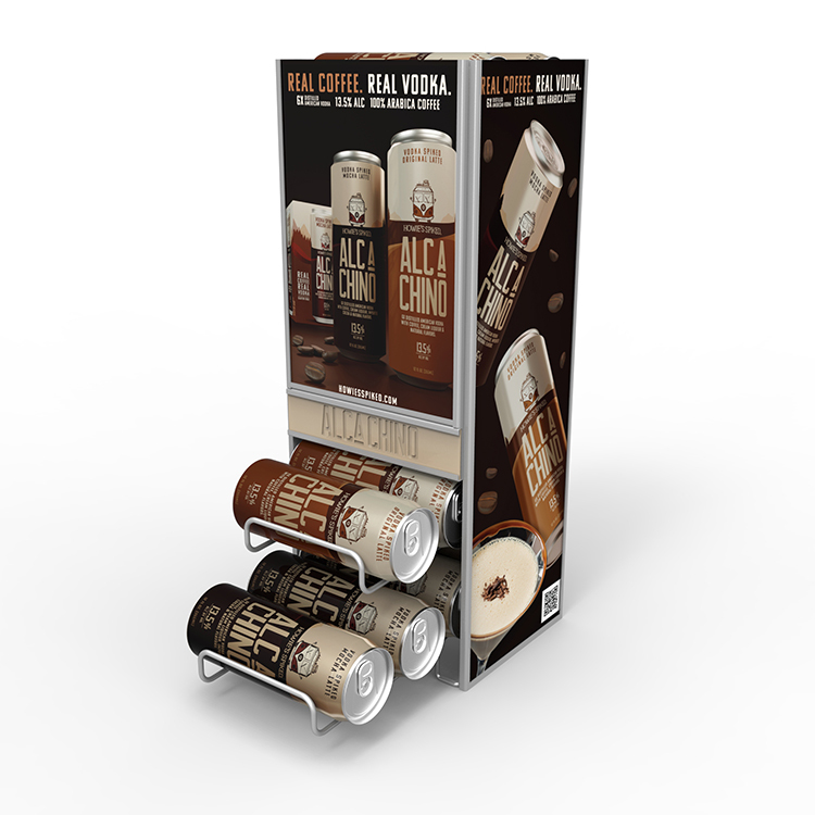 Customized Countertop Metal Wire Display Stand Canned Coffee Display Rack Dispenser for Supermarket