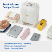 Bagage Cabine Léger MGOB 14 Pouces, Mini Valise Mignonne en PC Étanche avec Sangle