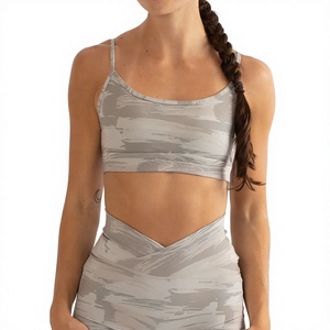 New Printed <b>Racerback</b> Sports <b>Bra</b> Medium Support Yoga Fitness Activewear Breathable Quick Dry Workout Top Fitness <b>Bra</b> - Product Image 1