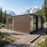 Maison conteneur extensible 20/40 pieds, 2 chambres, préfabriquée pliable, avec mur en verre, portable, pour villa, bureau, dortoir, logement de chantier