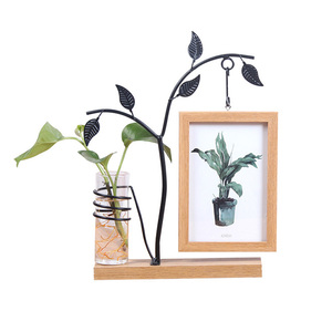NEW <b>Decorative</b> Hanging Picture Frames <b>Wall</b> Photo Frame Vertical Metal Stand Desk With Bud Vase - Product Image 1