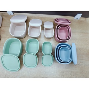 New Silicone Gel Food Storage Container Square <b>Compartments</b> Heat Preservation Solid Color for Fruits Microwaving <b>Lunch</b> <b>Boxes</b> - Product Image 3