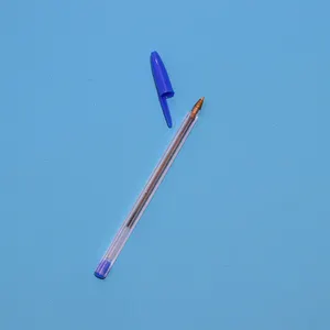 पारदर्शी प्लास्टिक बॉल पेन धारक कस्टम लोगो साधारण कार्यालय बॉलपॉइंट पेन लाल नीला काला 1.0 मिमी 0.7 मिमी लेखन चौड़ाई किफायती