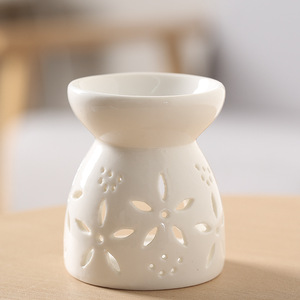 Lampe chauffante aux huiles essentielles porte-bougie de combustion ménage personnalisé céramique blanche aromathérapie petit poêle piédestal - Product Image 6