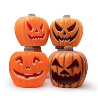 Lanterne citrouille en plastique de 50 cm, décorations d'Halloween, creuse et lumineuse, pour aménagement de scène extérieure de parc à thème