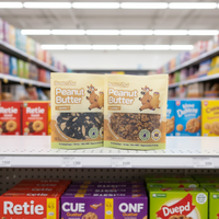 Sachet refermable personnalisé en CPP recyclable à trois soudures avec fenêtre transparente pour beurre de cacahuète, chips, produits de boulangerie et sucre