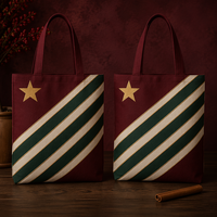 Sac de marché extérieur en coton biologique lavable, motif Yule Art de Noël, personnalisable, le favori des clients, disponible en stock