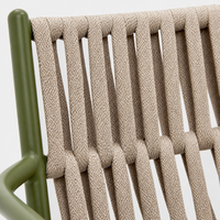 Fauteuil de salle à manger d'extérieur en corde tressée pour jardin et café, chaise de patio résistante aux intempéries avec structure en aluminium – Vente en gros