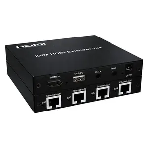 Video 1080P 1x4 HDMI KVM Extender Splitter melalui Cat5e/6 Ethernet 1 ke 4 dengan USB