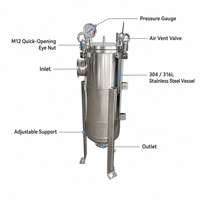 Boîtier de filtre à sac pour liquides industriels à usage intensif pour la filtration continue de l'eau et des produits chimiques