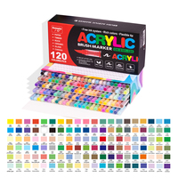 Marqueurs acryliques liquides Guangna 24 couleurs, prêts à être expédiés, séchage rapide, sans bavures, stylos à peinture à valve, kit artistique multi-surfaces