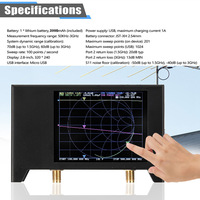Analyseur de réseau vectoriel SAA2 3G Kits de capteurs d'analyseur d'antenne NanoVNA V2