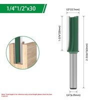 Fresa de cuchilla recta de tres hojas con vástago de 1/4, verde, para máquina de fresado, con filo de corte y base plana