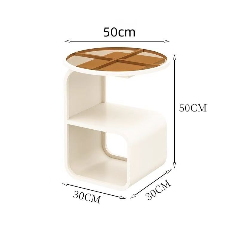 White frame + dark brown glass