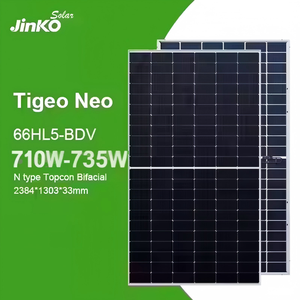 <span class=keywords><strong>แผง</strong></span><span class=keywords><strong>โซ</strong></span>ลาร์<span class=keywords><strong>เซลล์</strong></span> <span class=keywords><strong>Jinko</strong></span> Tiger Neo N-type 710W 715W 720W 725W 730W 735W 66HL5-BDV คุณภาพสูงแบบสองหน้า (Bifacial) โมโน PV สำหรับใช้ในบ้าน - Product Image 1