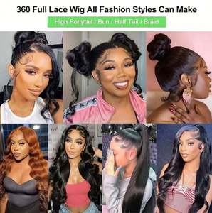 Perruques à dentelle frontale Body Wave en cheveux humains, dentelle complète 360, dentelle HD transparente, cheveux vierges brésiliens, couleur naturelle pour femmes noires - Product Image 6