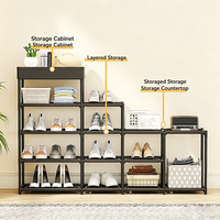 Étagère de rangement autoportante pour chambre et salon, étagère carrée moderne multi-niveaux en fer pour chaussures et sacs