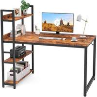 Bureau d'ordinateur automatique moderne avec étagère intégrée et rangement en bois