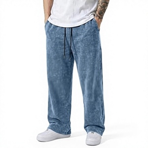 Pantalon décontracté gris en toile pour homme, coupe ample, taille élastique, demi-fermeture éclair, poches latérales, respirant, léger, protection UV, été - Product Image 1