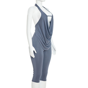 Viviblook J26ST018 Nuevo Conjunto de Dos Piezas para Mujer, Verano, Sexy, Ajustado, Top Halter, Pantalones Cortos - Product Image 4