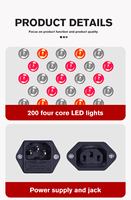 Appareil de contrôle HD multi-puces 8 ondes (rouge et NIR) pour panneau de luminothérapie infrarouge intégrale du corps