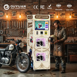 ตู้จำหน่ายสินค้าอัตโนมัติทำความสะอาดหมวกกันน็อคในร่มแบบใช้บัตรเครดิต ยี่ห้อ Dongguan Smart Small รุ่น Pay Credit Card Steam สำหรับน้ำยาทำความสะอาด Solar - Product Image 1