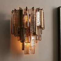 Lampu Dinding Kaca Bertingkat Aluminium Modern Mewah untuk Kamar Mandi, Kamar Tidur, Lorong, Pencahayaan Dekoratif Dalam Ruangan, Produsen Kustom