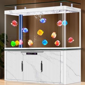 Ultra Witte Muur Gemonteerde Middelgrote Grote Glazen <span class=keywords><strong>Aquarium</strong></span> Aluminium Bodem Kast Milieuvriendelijke Interieur <span class=keywords><strong>Aquarium</strong></span> Tank Doos Verpakking - Product Image 2