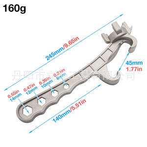Ouvre-couvercle en alliage d'aluminium Mr Drill 245 mm, clé manuelle à extrémité unique pour l'ouverture et la réparation de seaux en plastique - Product Image 2