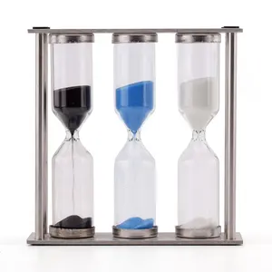 Horloge de sable trois en un en métal Petite montre de sable colorée Sablier de sablier 3-4-5 minutes